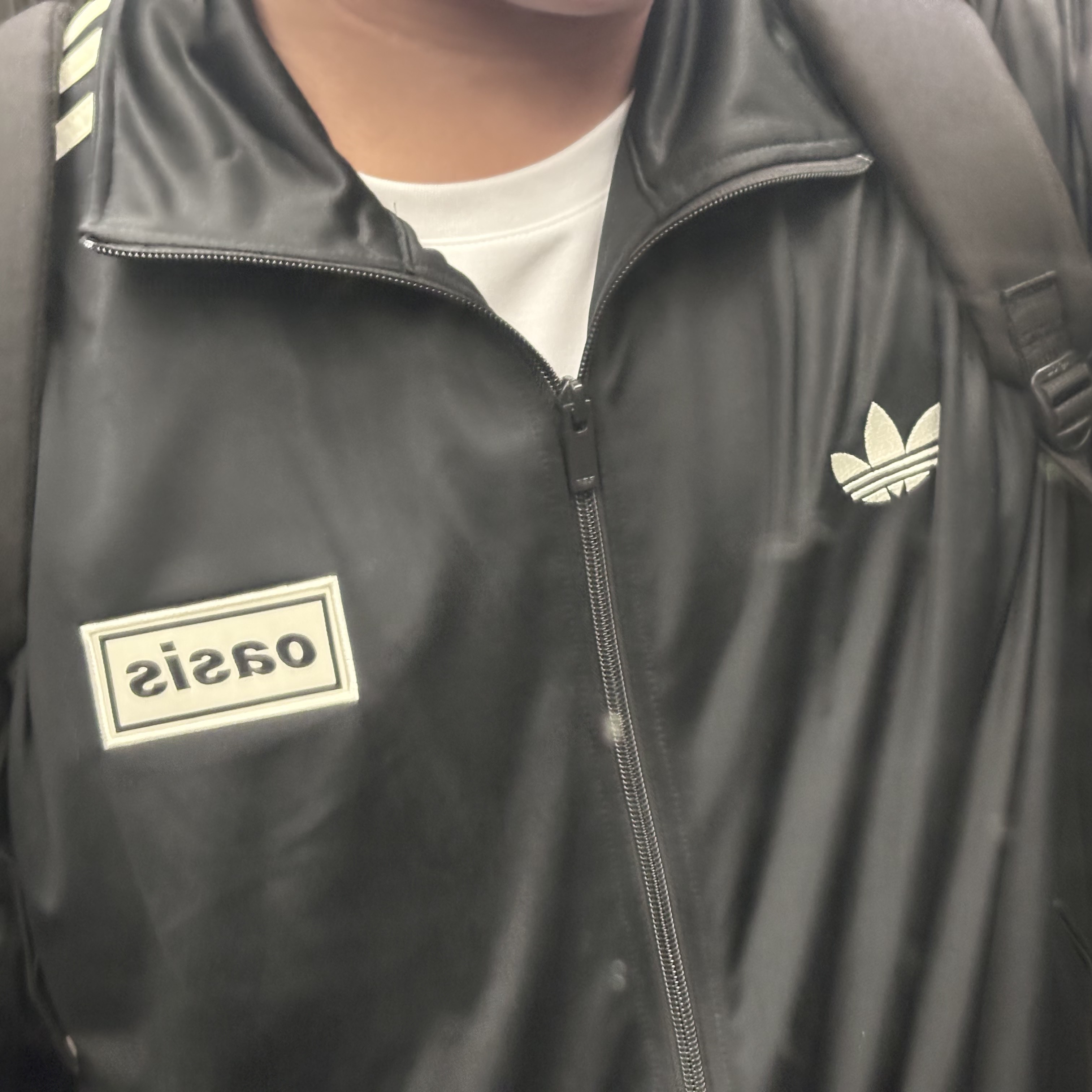 Adidas x Oasis Tour Firebird Track Top Black - KR Sizing 착용 스타일