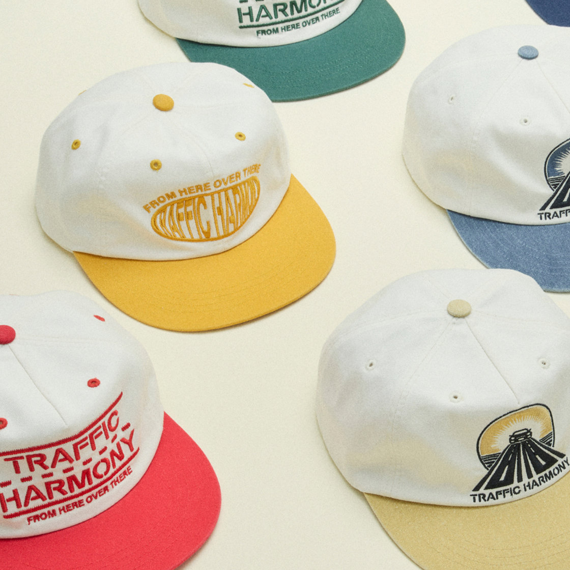 트래픽하모니 라운드 로고 트러커햇 아이보리&엘로우(Traffic Harmony Round Logo Trucker Hat Ivory & Yellow) - 3