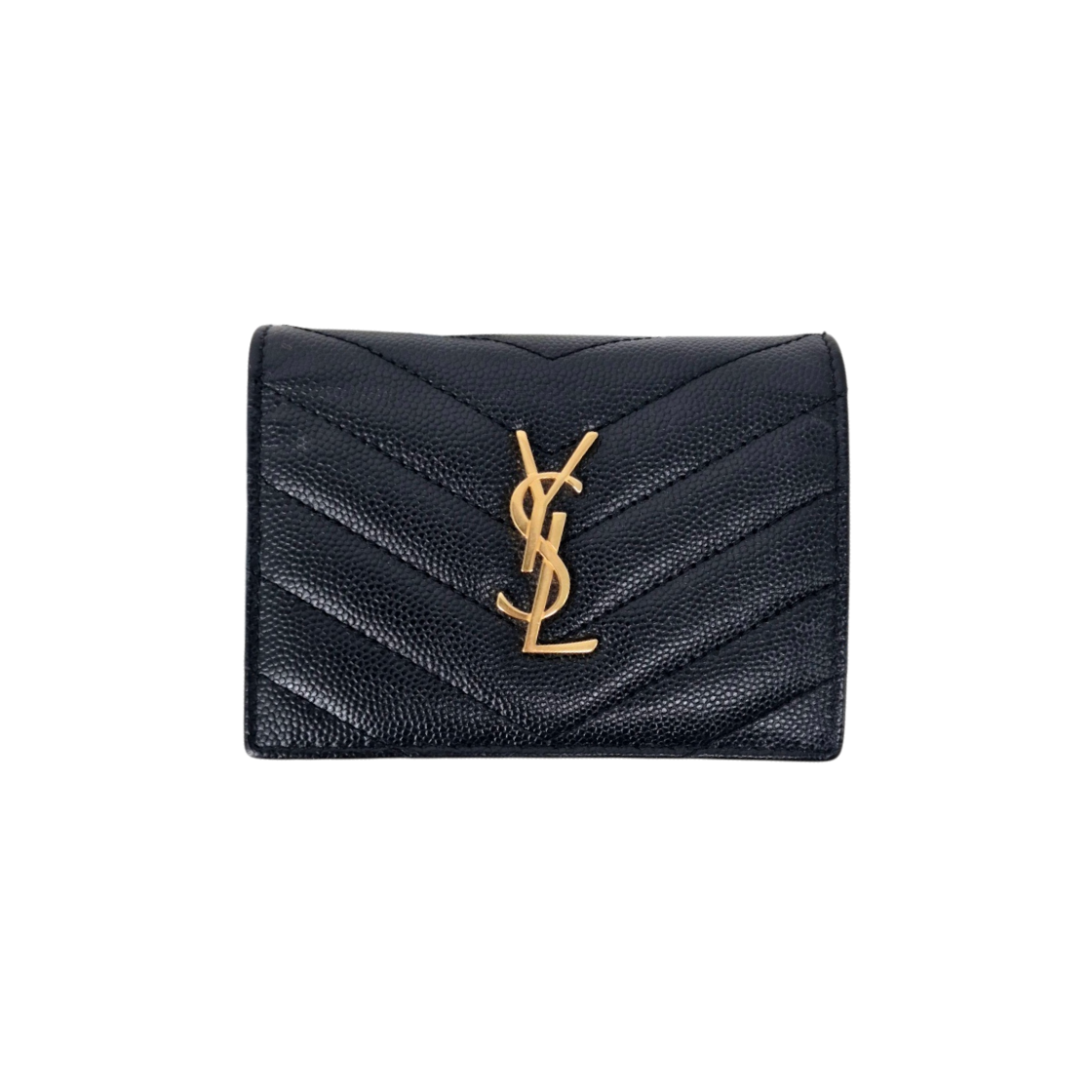 ITOVQAM5M4FV Saint Laurent Monogram Women Compact Wallet Black 530841