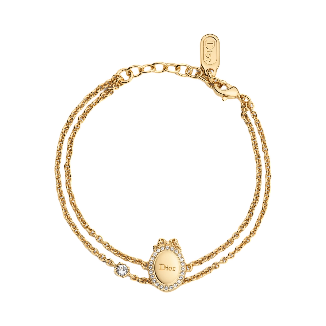 B3564WOMCY-D319 (W) Dior Medallion Bracelet Gold Finish Metal & Crystals Gold