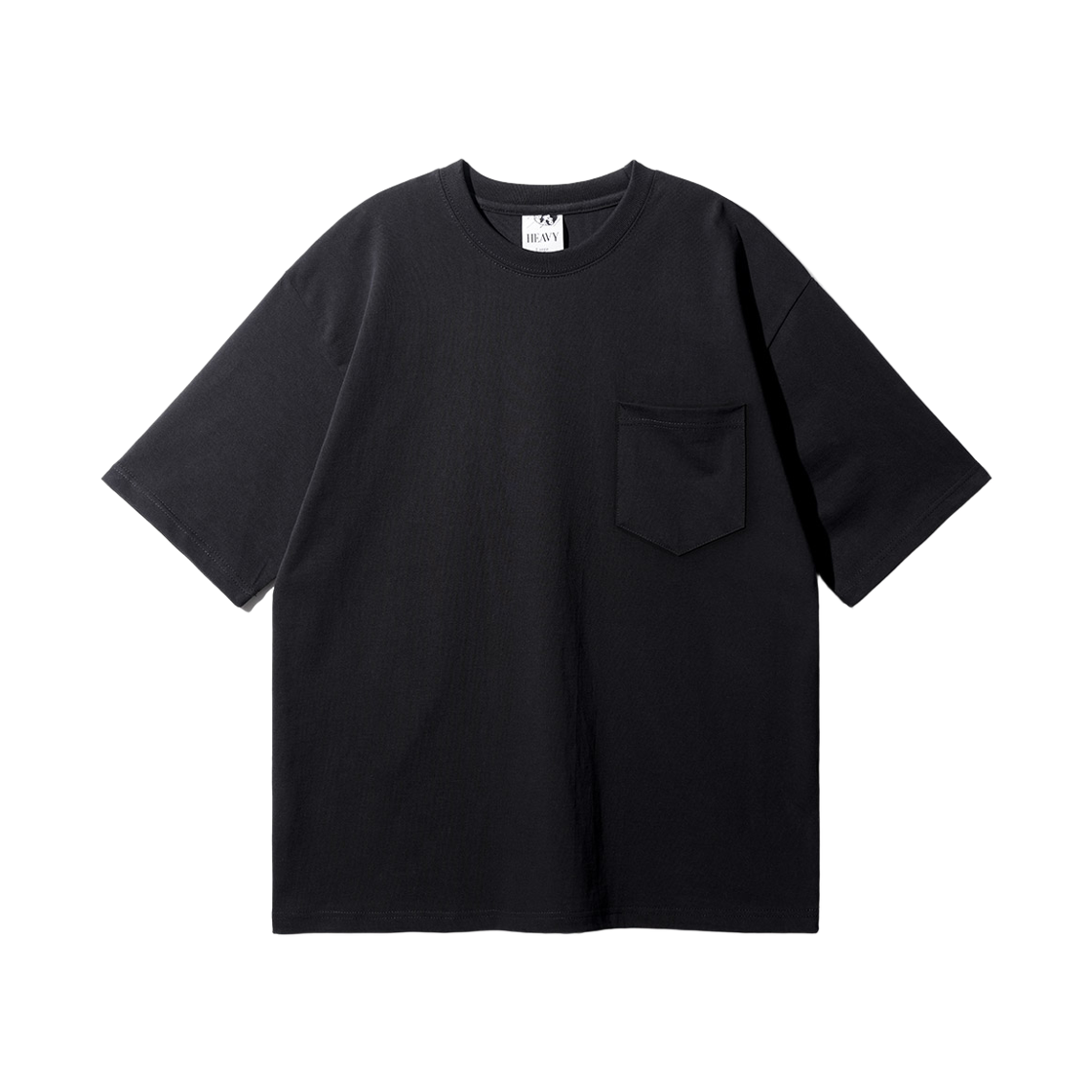 KHST1475_Black_29 FP142 Durable heavy meteor two ply pocket half sleeve t-shirts black KHST1475