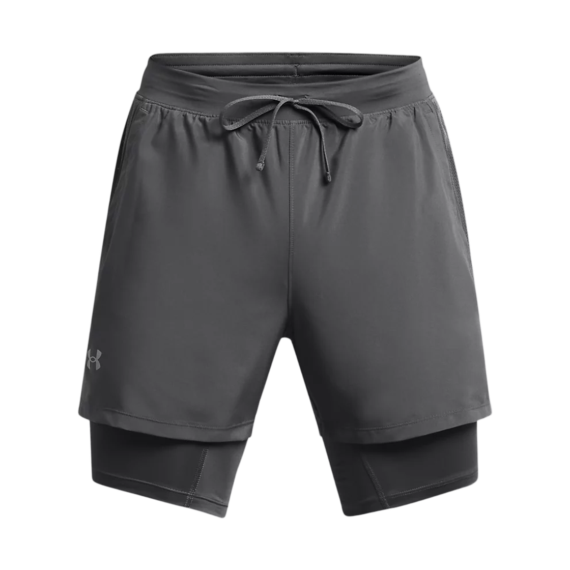 언더아머 UA 런치 2-in-1 5인치 쇼츠 캐슬락 리플렉티브(Under Armour UA Launch 2-in-1 5 Inch Shorts Castlerock Reflective) - 1