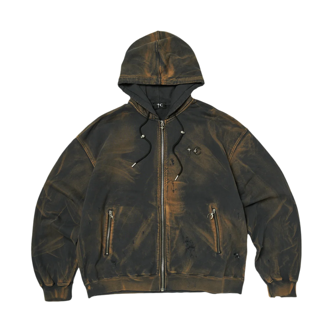 - Thug Club TC Two Tone Washed Zip-Up Hoodie Red