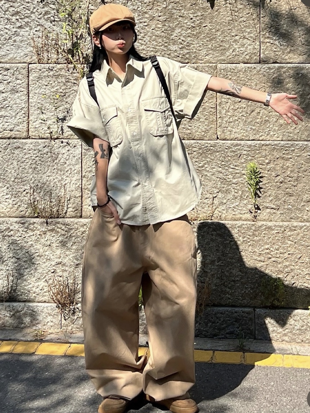 Nike Air Force 1 '07 WB Flax, Casio A-158WA-1 착용 스타일 - 2