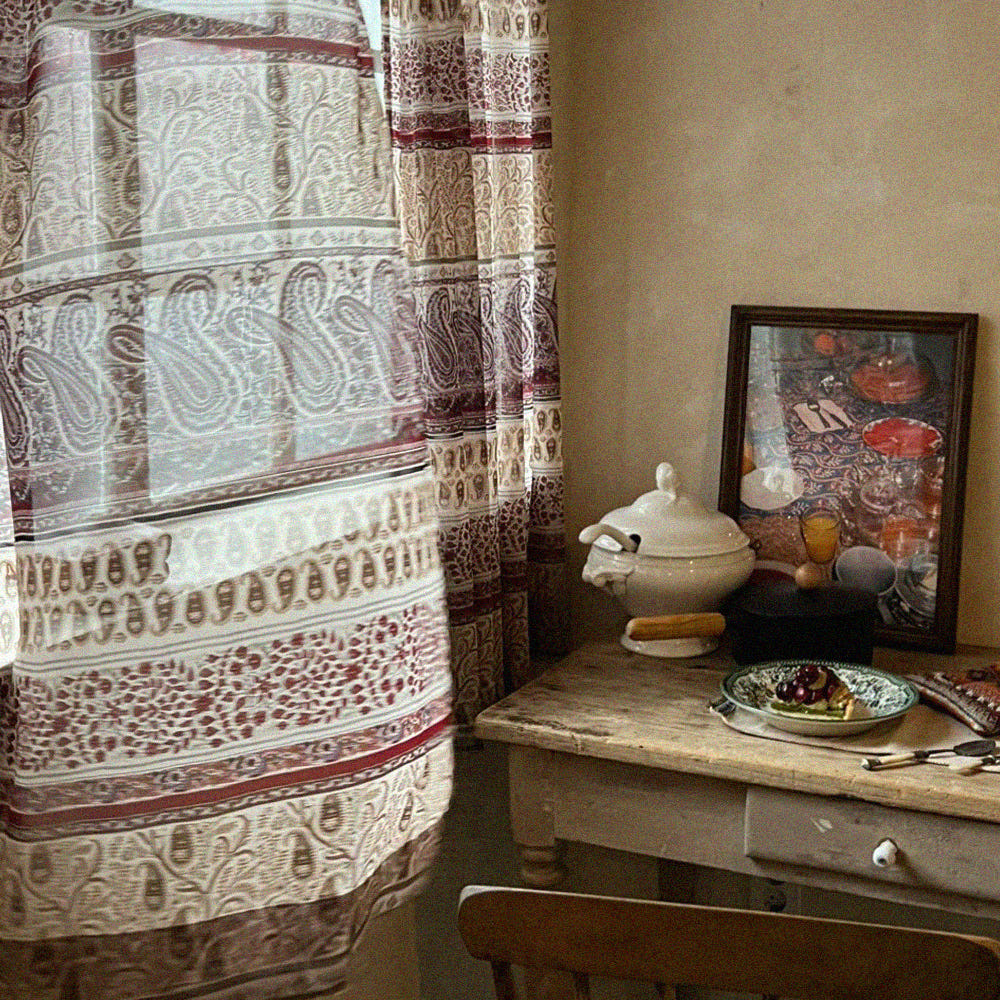 무성화 로우머 에스닉 보헤미안 쉬폰 봉집형 커튼  148x150cm(MUSEONGHWA Romer Ethnic Bohemian Chiffon Curtain 148x150cm) - 4