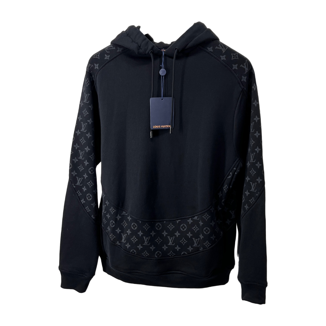 ITFC7GNCA4KP Louis Vuitton Monogram Circle Long Sleeve Hoodie Black