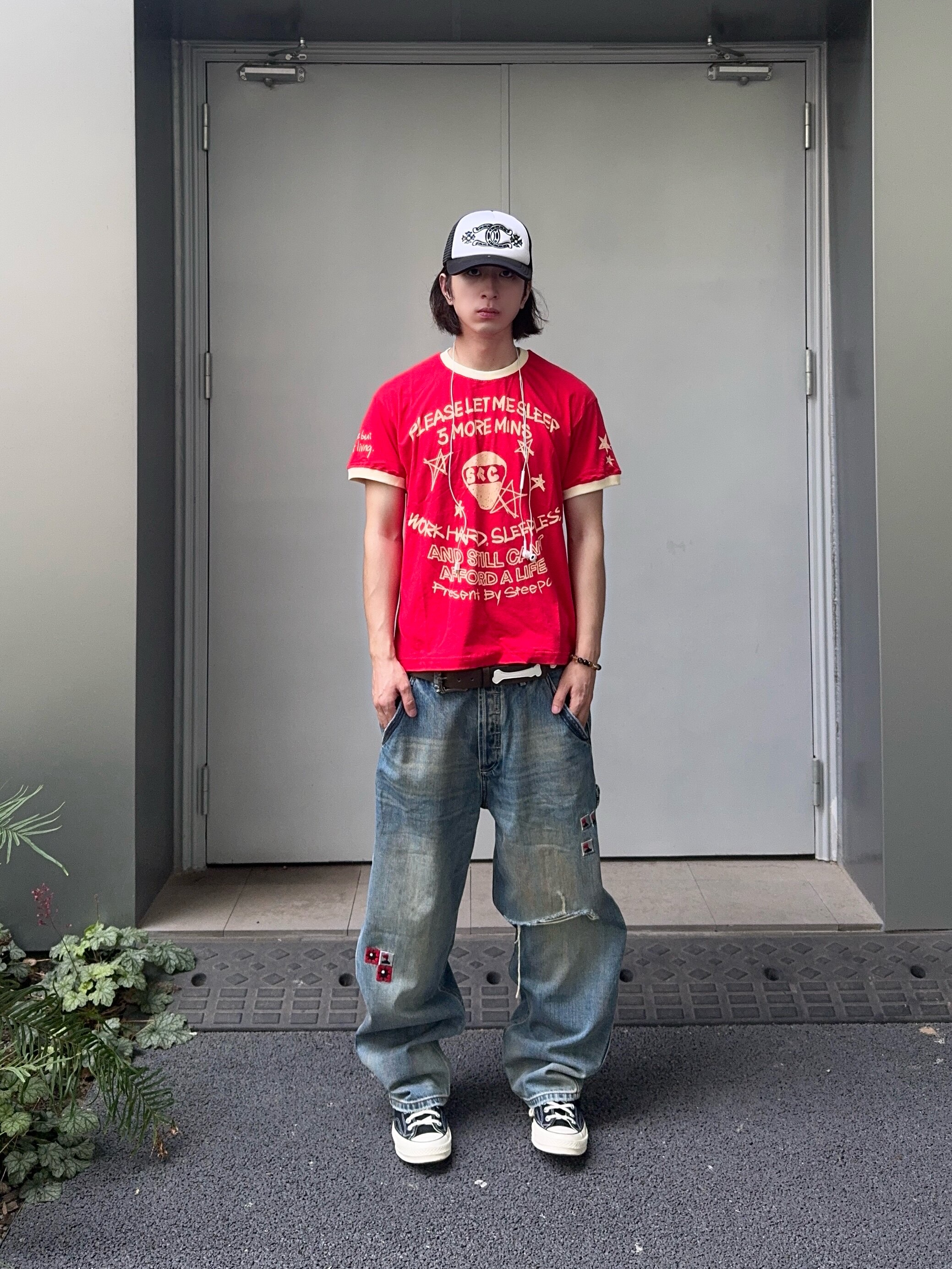 STEEPC Sunday*Ringer T-shirts 착용 스타일 - 1