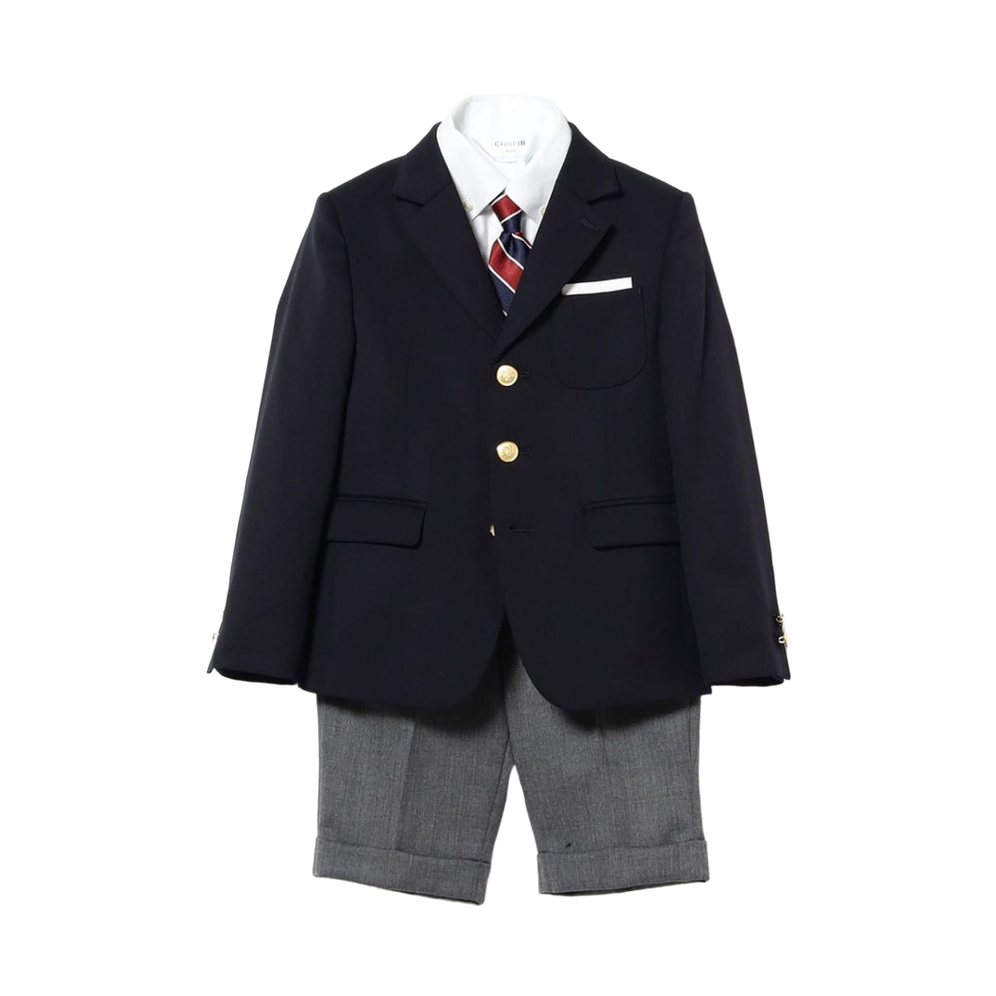 (키즈) 코도모 빔즈 x 쇼팽 세레모니 블레이저 세트 네이비 2((Kids) Kodomo Beams x Chopin Ceremony Blazer Set Navy 2)