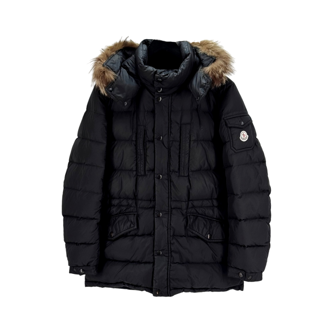 IT4ONMAN5NLN Moncler Riviera Padded Hooded Jacket Black