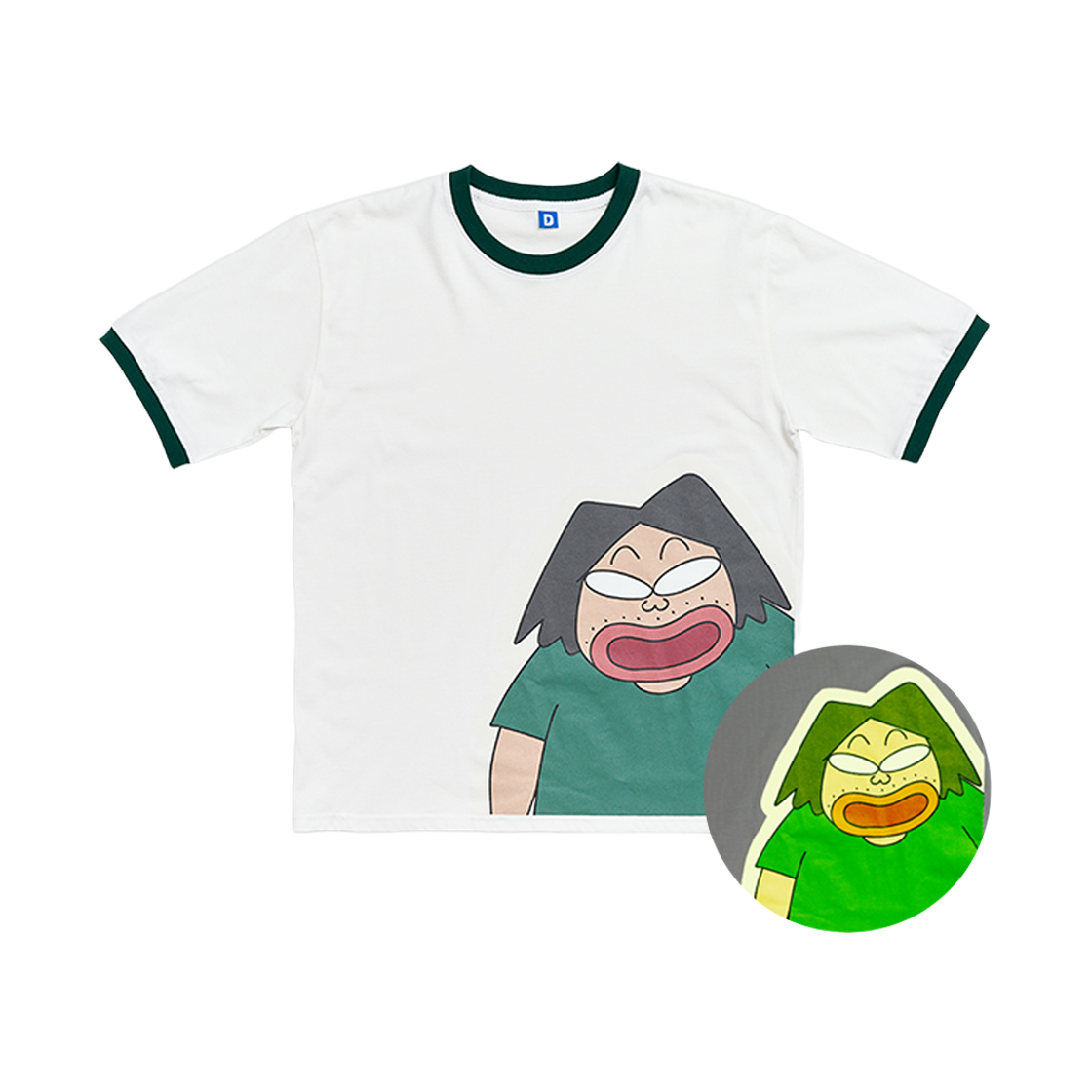 댄꼼마 짱구 오수 야광 반팔 티셔츠(DANCOMMA Crayon Shin-chan Osu Glow-in-the-Dark Short-Sleeve T-Shirt) - 2