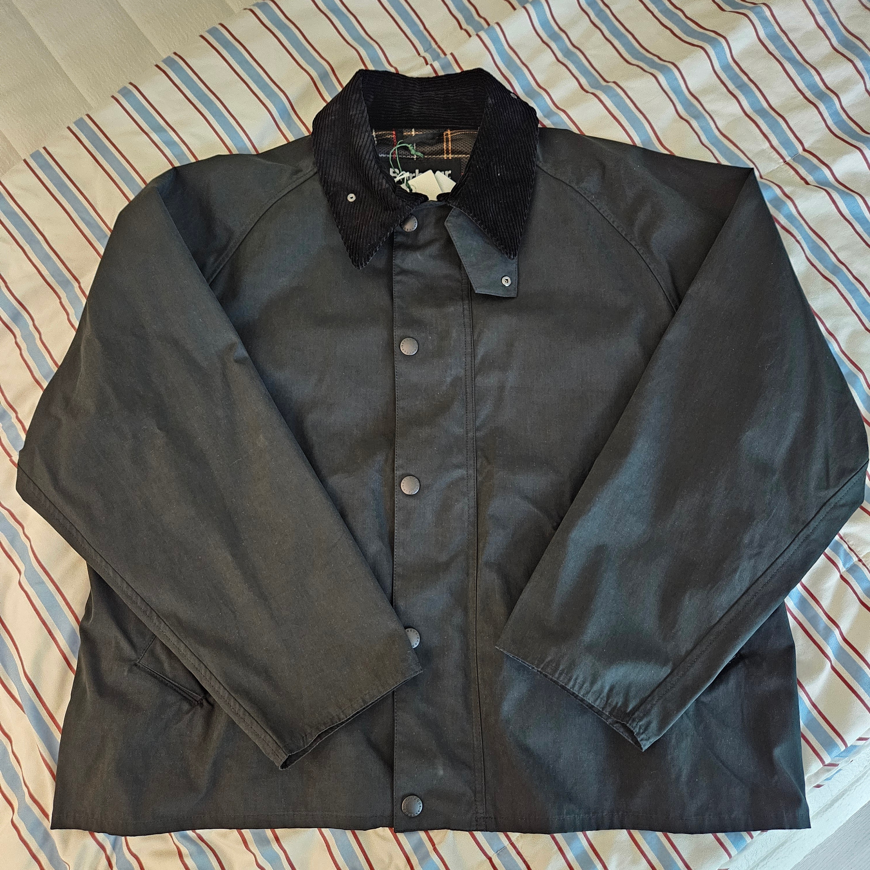 Barbour Transport Oversized Casual Jacket Black 착용 스타일