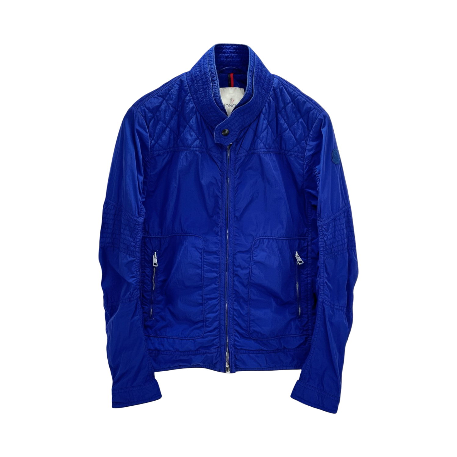 ITE5IG4J7A2M Moncler Logo Patch Windbreaker Jacket Blue