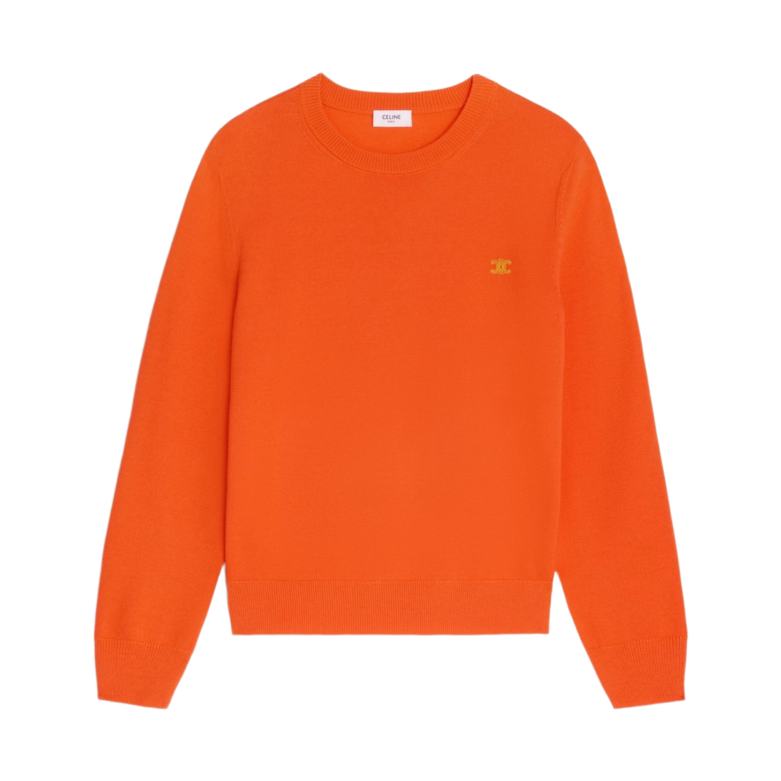 RY05K3G77-20BG Celine Crewneck Sweater in Fine Wool Orange