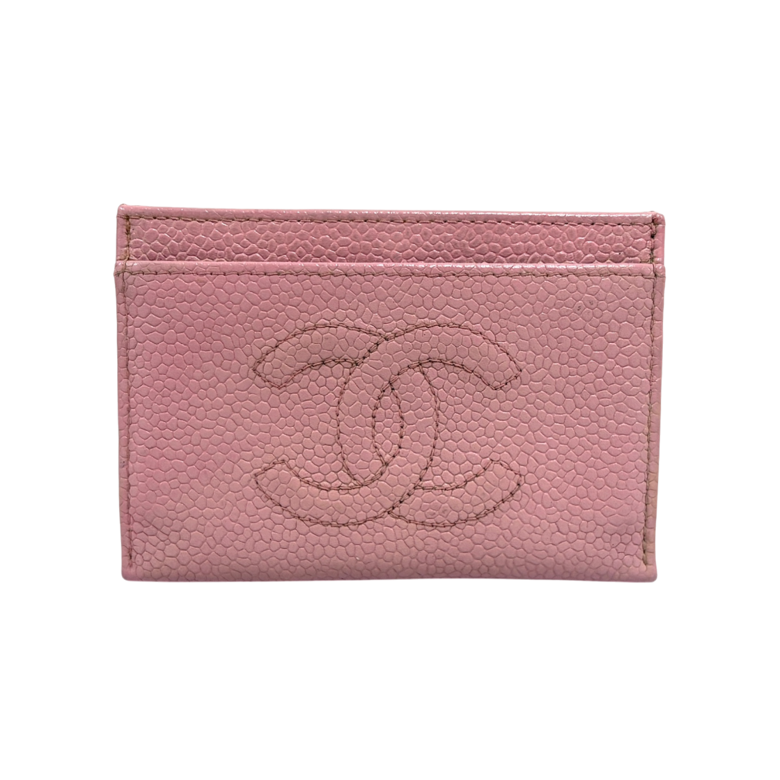 ITTBDUTG9SQB Chanel Caviar CC Logo Card Holder Pink