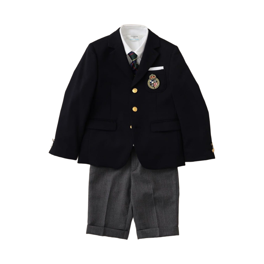 (키즈) 코도모 빔즈 x 쇼팽 세레모니 블레이저 세트 네이비((Kids) Kodomo Beams x Chopin Ceremony Blazer Set Navy) - 1