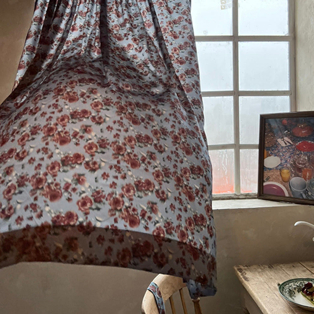 무성화 레일라 플라워 빈티지 카페 커튼 142x230cm(MUSEONGHWA Leila Flower Vintage Curtain 142x230cm) - 2