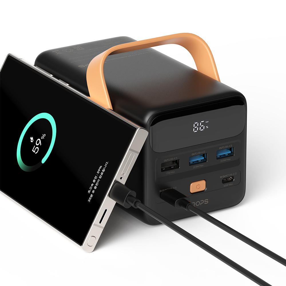 프롭스 65W PPS 초고속 충전 50000mAh 대용량 차박 캠핑용 노트북 보조배터리(PROPS 65W PPS Super Fast Charging 50000mAh High-Capacity Car Camping & Laptop Portable Power Bank) - 4
