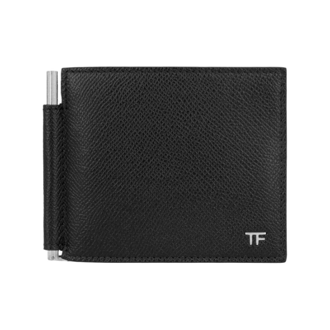 YM231-LCL081S-NAA Tom Ford Small Grain Leather Money Clip Wallet Black