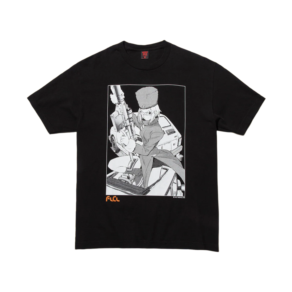 긱스 룰 x 프리크리 실크스크린 프린팅 티셔츠 키츠루바미 블랙(Geeks Rule x FLCL Silkscreen Printing T-Shirt Kitsurubami Black) - 1