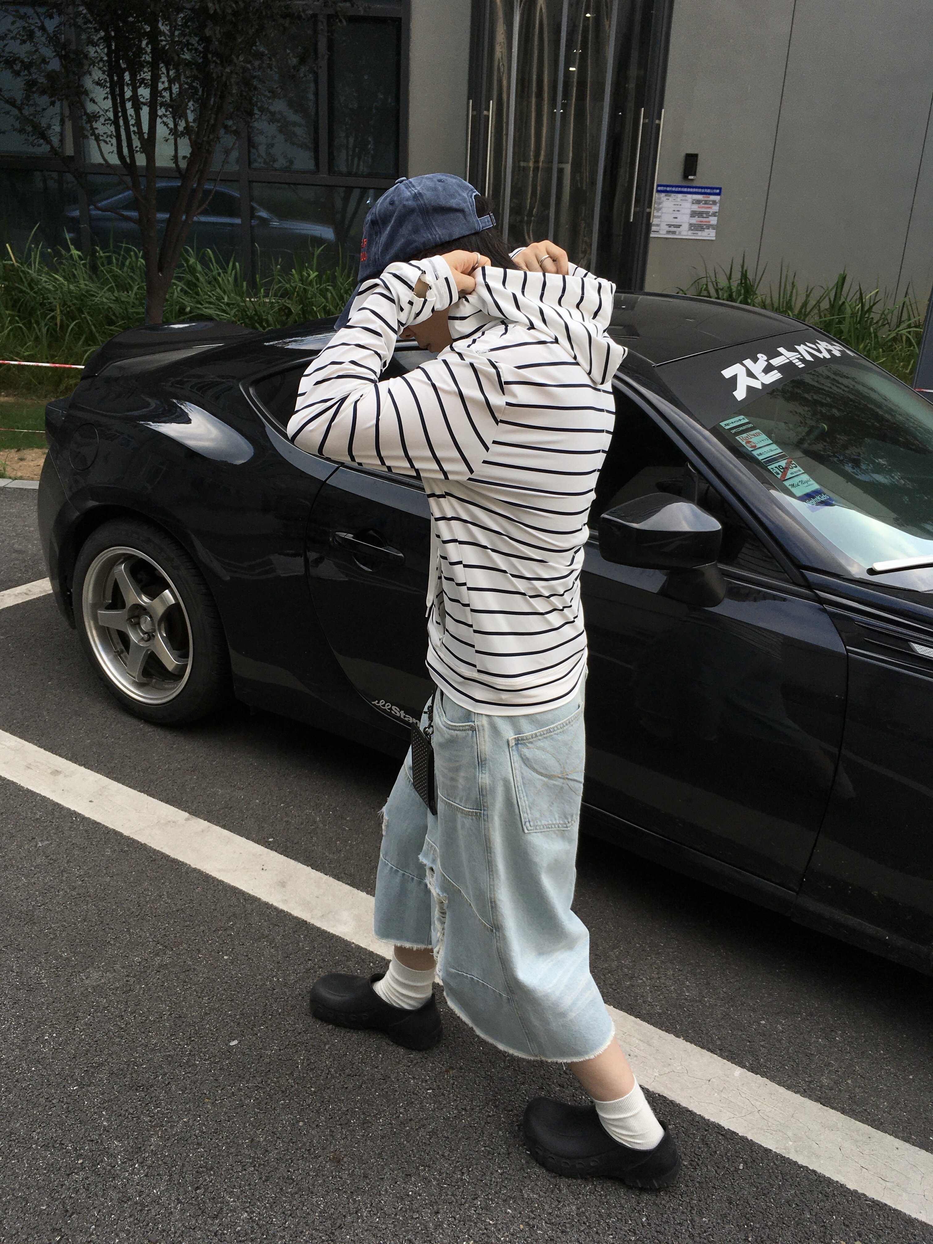 STEEPC Whisker*Denim Bermuda Pants 착용 스타일