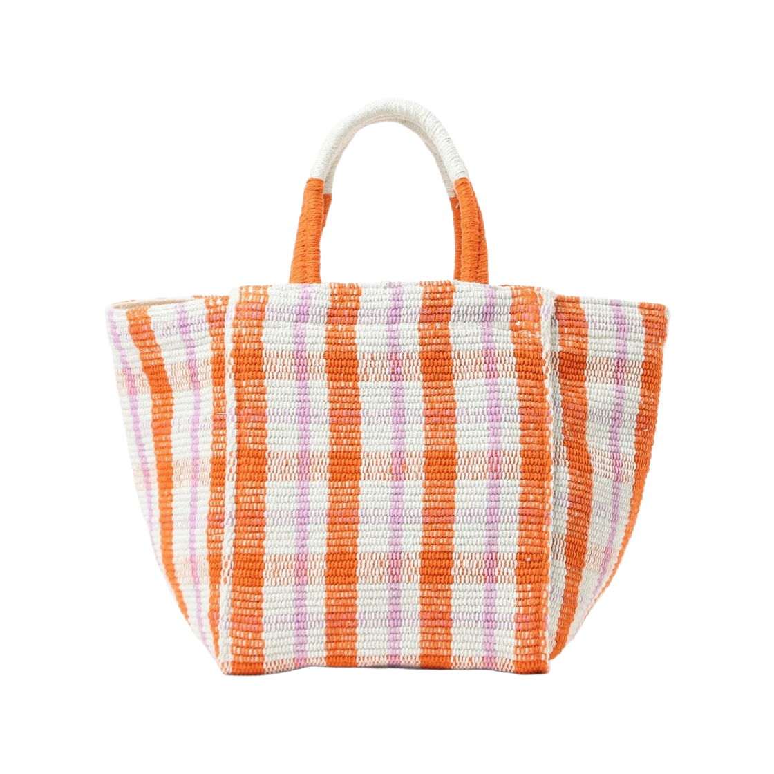 레이 빔즈 x 릴라스 캠벨 체크 자카드 토트백 오렌지(Ray Beams x Lilas Campbell Check Jacquard Tote Bag Orange)