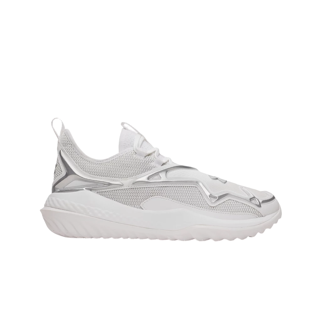 6009955-100 Under Armour UA Harper 11 Pro Turf Baseball Shoes White Metallic Silver