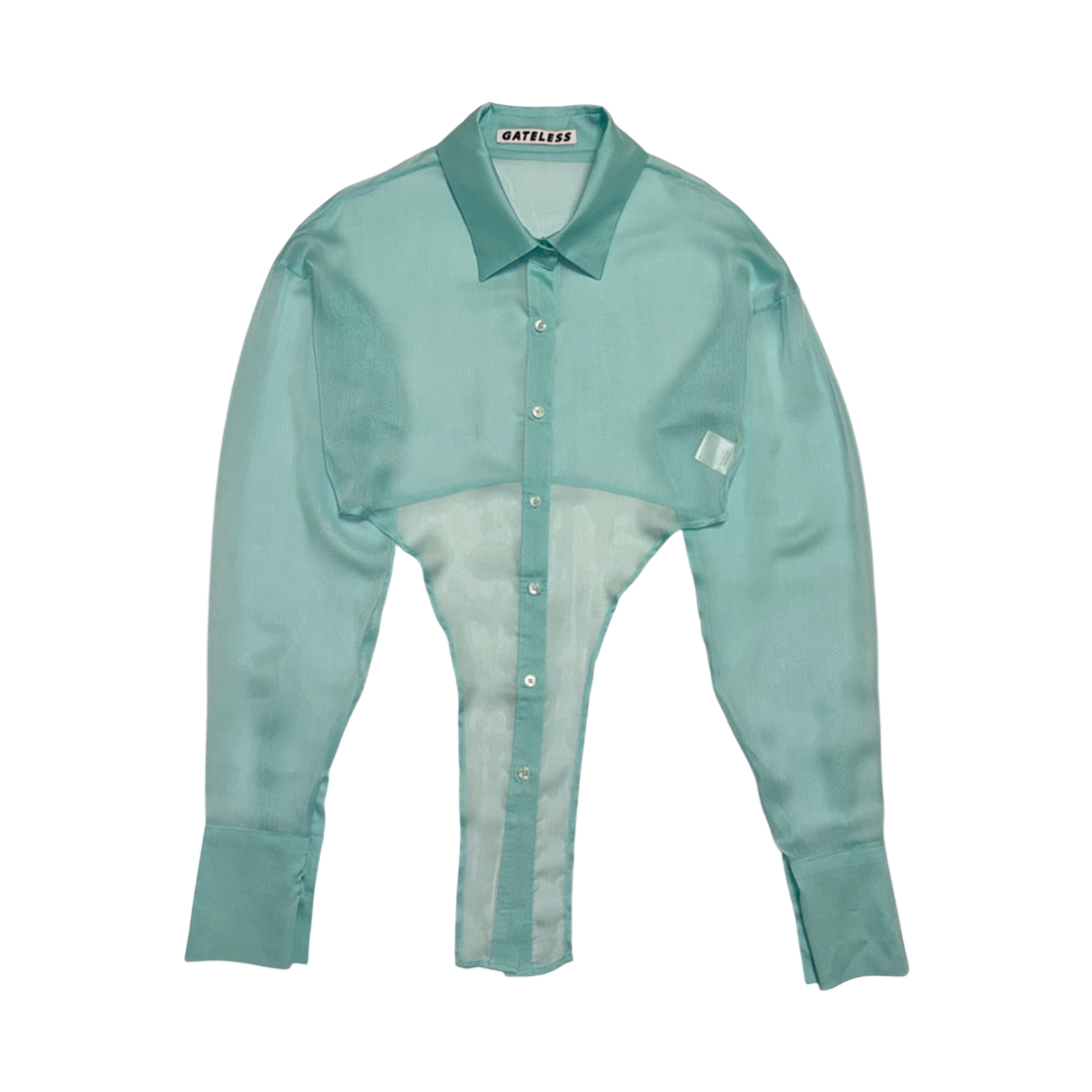 게이트리스 씨스루 바디 셔츠-민트 블루(Gateless See-through Body Shirt-Mint Blue)