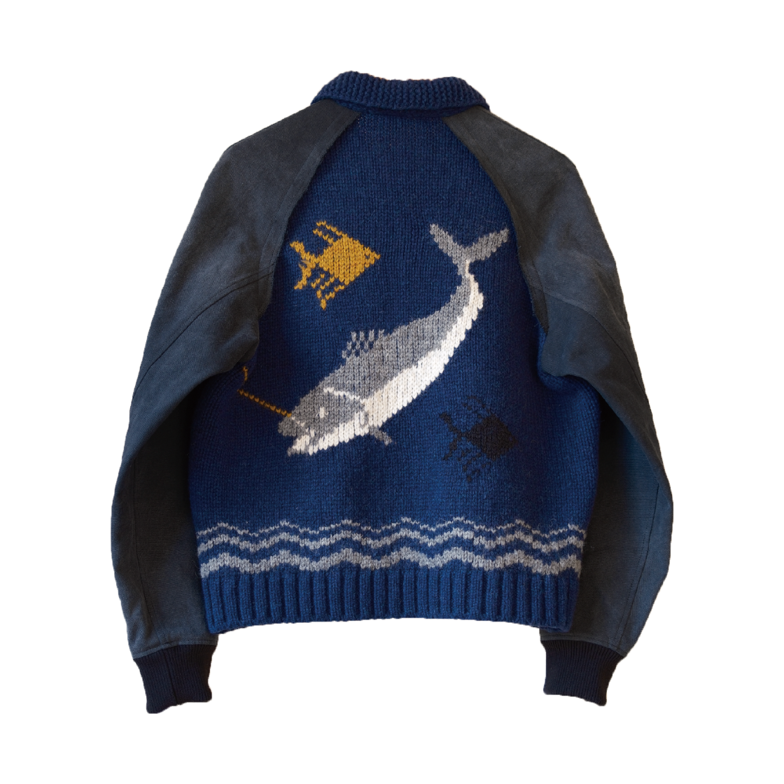 코키 콤비네이션 코위찬 스웨터 블루 - 26FW(Khoki Combination Cowichan Sweater Blue - 26FW) - 2