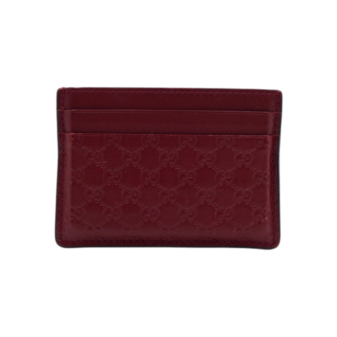 ITF6STWO3JR8 Gucci 476010 Red Micro Guccissima GG Card Wallet