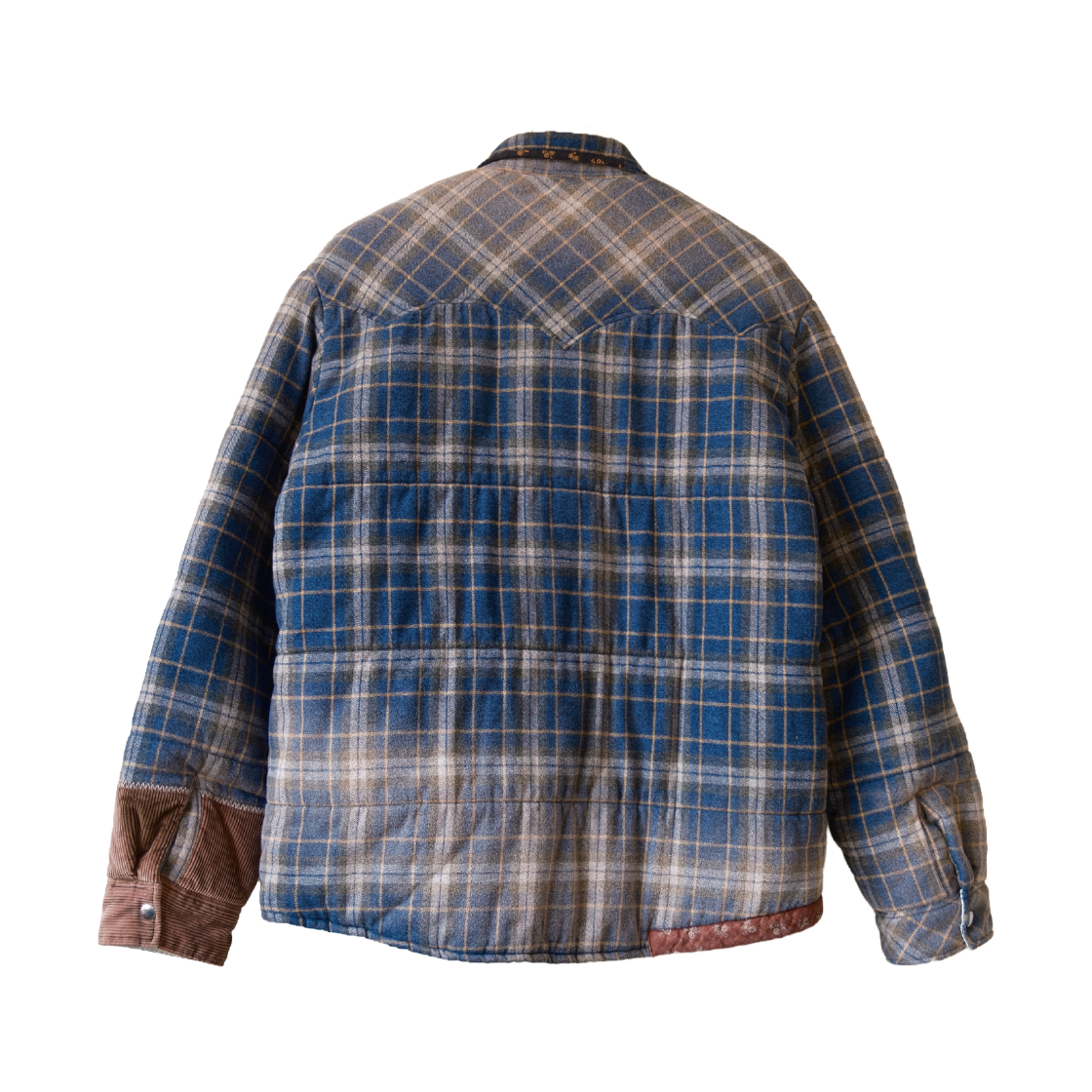 코키 빈티지 이펙트 체크 푸퍼 자켓 블루 - 26FW(Khoki Vintage Effect Checked Puffer Jacket Blue - 26FW) - 2