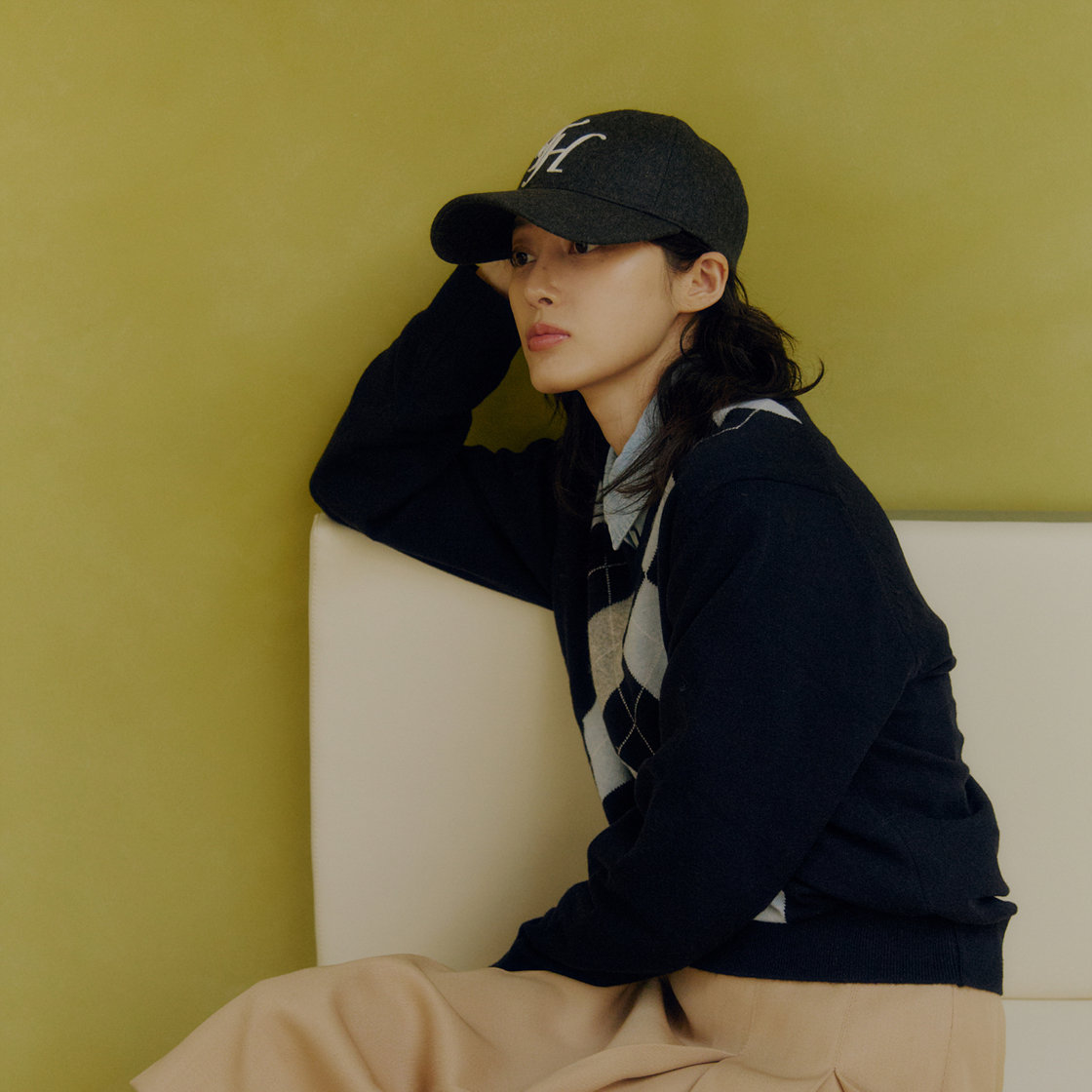 트래픽하모니 울블랜드 TH 아플리케 로고 딥핏 볼캡 그레이(Traffic Harmony Wool Blend TH Applique Logo Deep Fit Ball Cap Grey) - 3