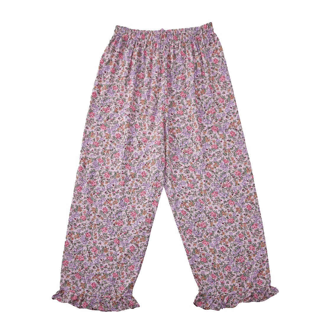 [3% 적립] 에이원 코지핏 8부 레이온 플로라 프릴 파자마 팬츠 잔꽃핑크([3% 적립] (W) AONE Cozy Fit Rayon Floral Frill Pajamas PINK)