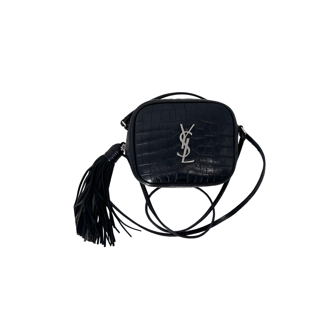 ITOTWR98UNB6 Saint Laurent Monogram Leather Mini Crossbody Bag Black 425317