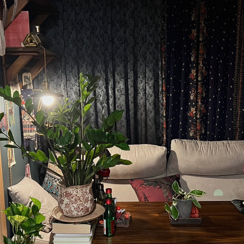 무성화 비엣 오리엔탈 플라워 쉬폰 가리개 봉집형 커튼 140x150cm(MUSEONGHWA Viet Oriental flower chiffon curtain 140x150cm) - 6
