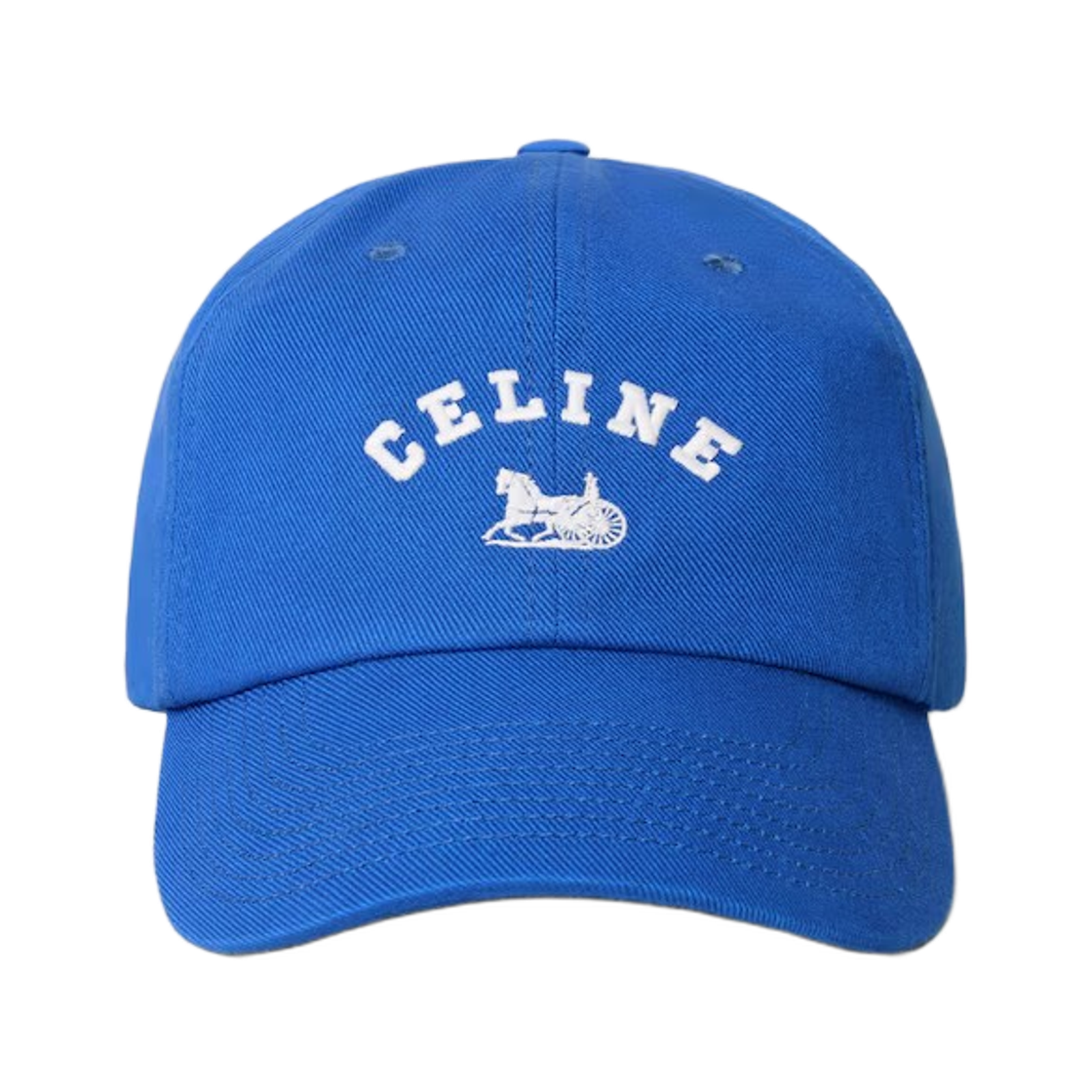 AA0N64Y68-07EE Celine Richelieu Cap in Light Cotton Twill Electric Blue