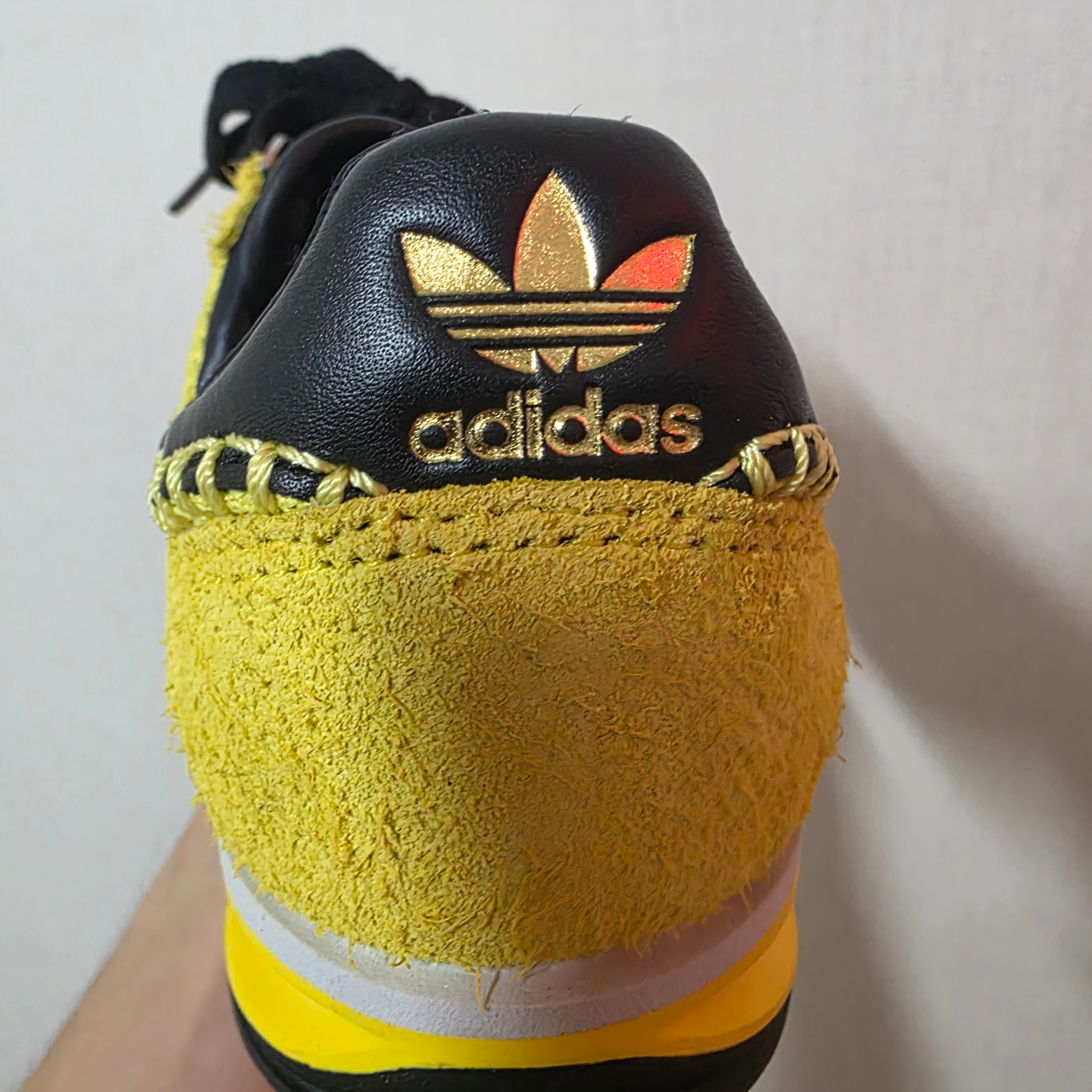Adidas x Wales Bonner SL 76 Yellow Core Black, Nike Everyday Lightweight Training Crew Socks Black (3 Pack/Korean Ver.) 착용 스타일 - 4