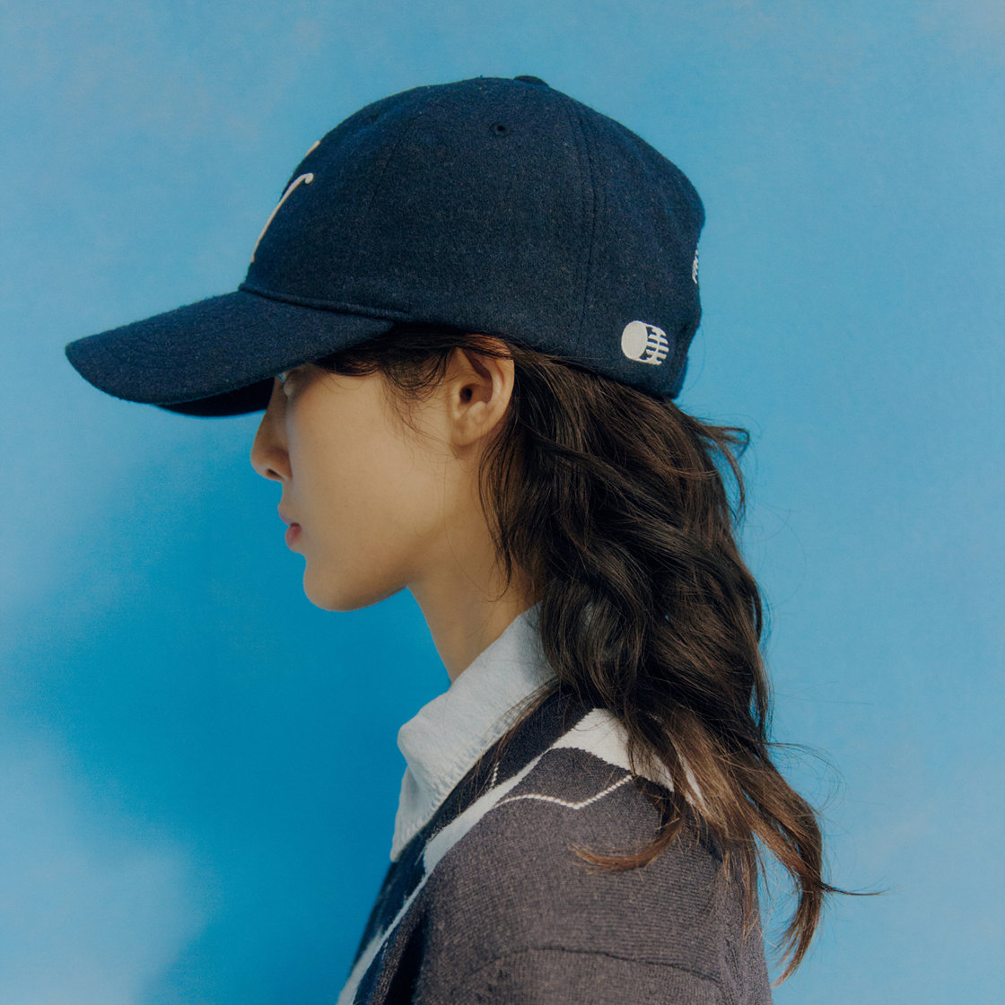 트래픽하모니 울블랜드 TH 아플리케 로고 딥핏 볼캡 네이비(Traffic Harmony Wool Blend TH Applique Logo Deep Fit Ball Cap Navy) - 5