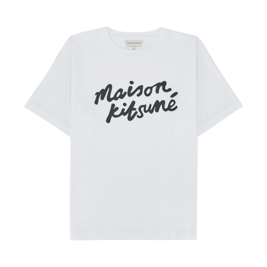메종 키츠네 핸드라이팅 컴포트 티셔츠 화이트 블랙(Maison Kitsune Handwriting Comfort T-Shirt White Black)