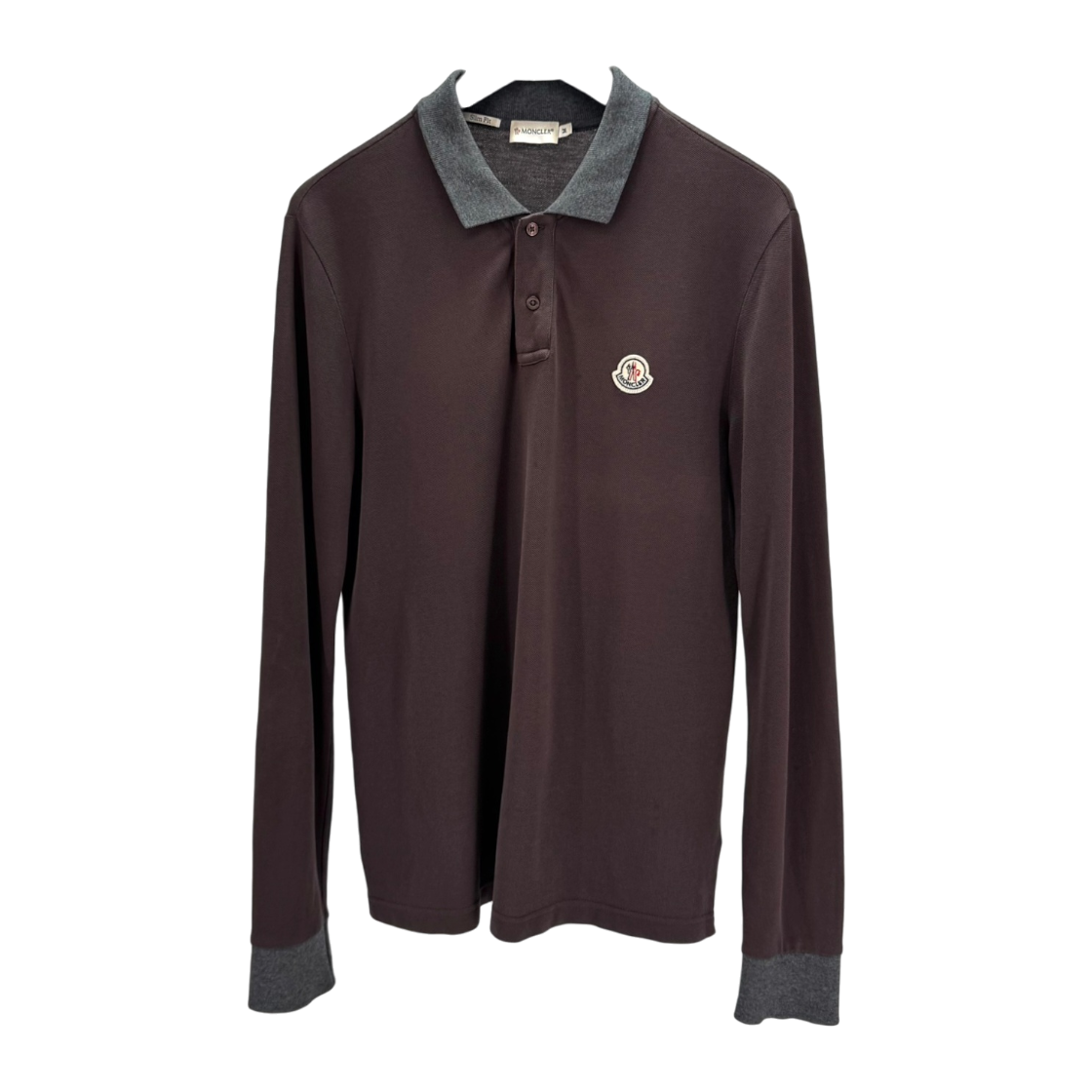 ITIQSOHGGOS4 Moncler Logo Patch Long Sleeve Polo Shirt
