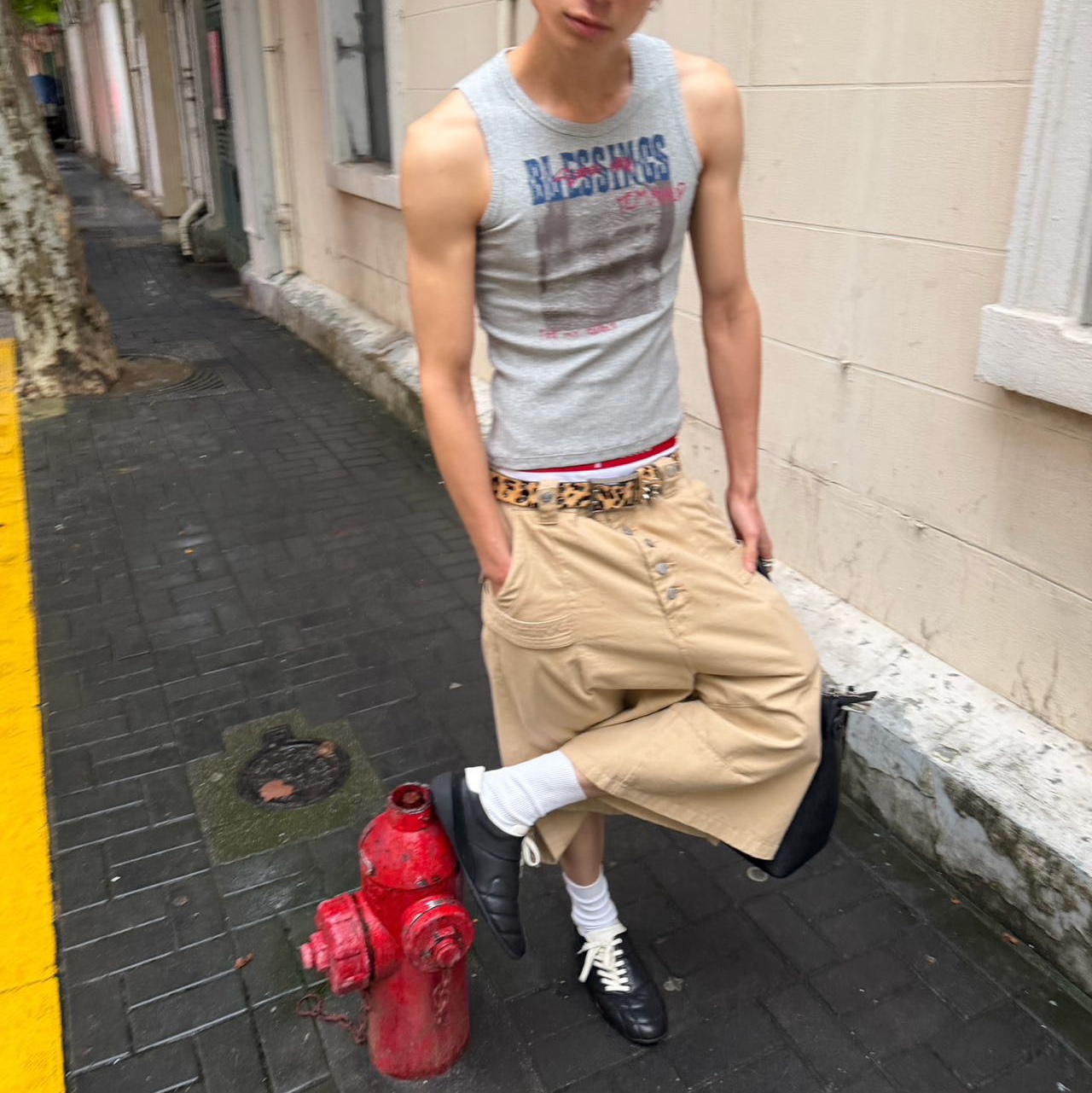 STEEPC Thursday*Long Bermuda Work Pants, Supreme Hanes Boxer Briefs Black (4 Pack) 착용 스타일 - 2