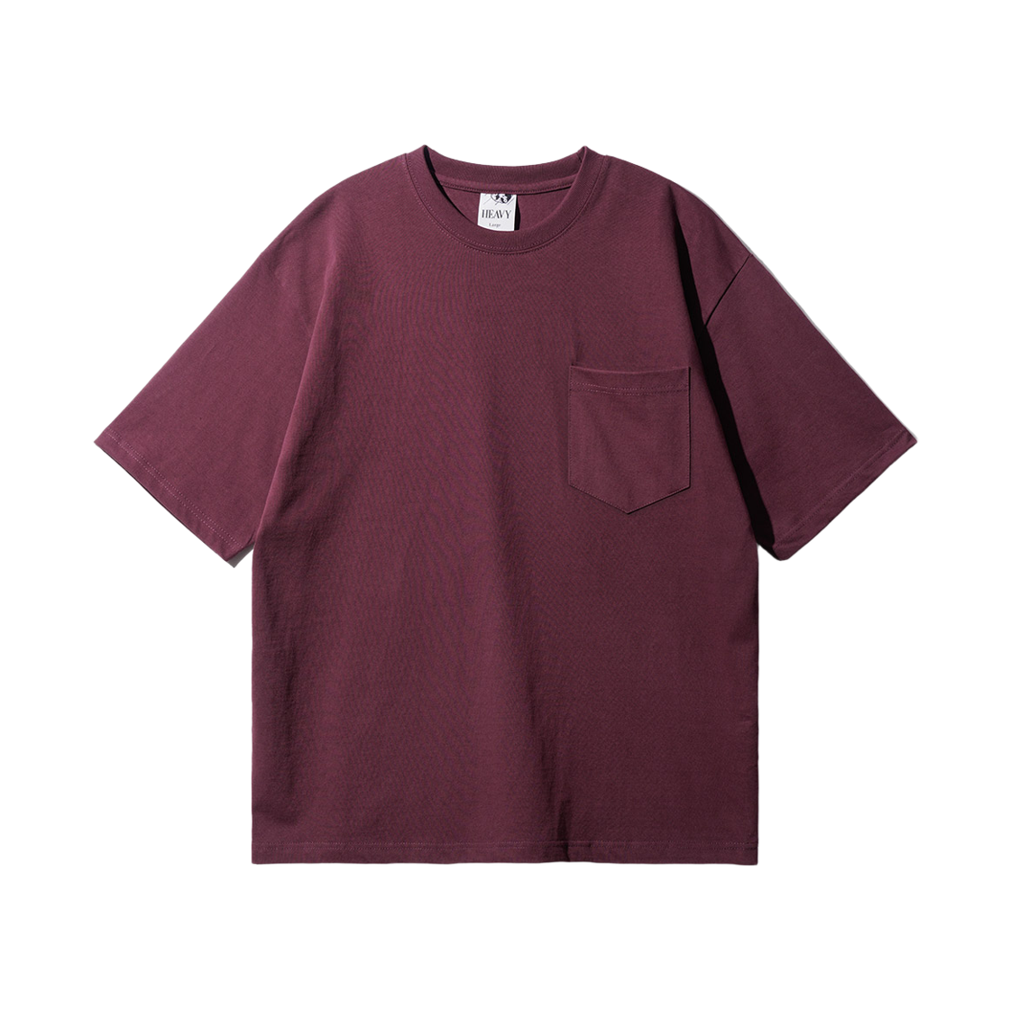 KHST1475_burgundy_29 FP142 Durable heavy meteor two ply pocket half sleeve t-shirts burgundy KHST1475