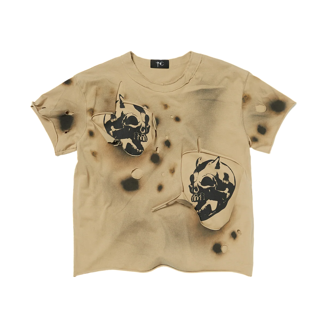 - Thug Club Dead Inside Double Layer T-Shirt Beige