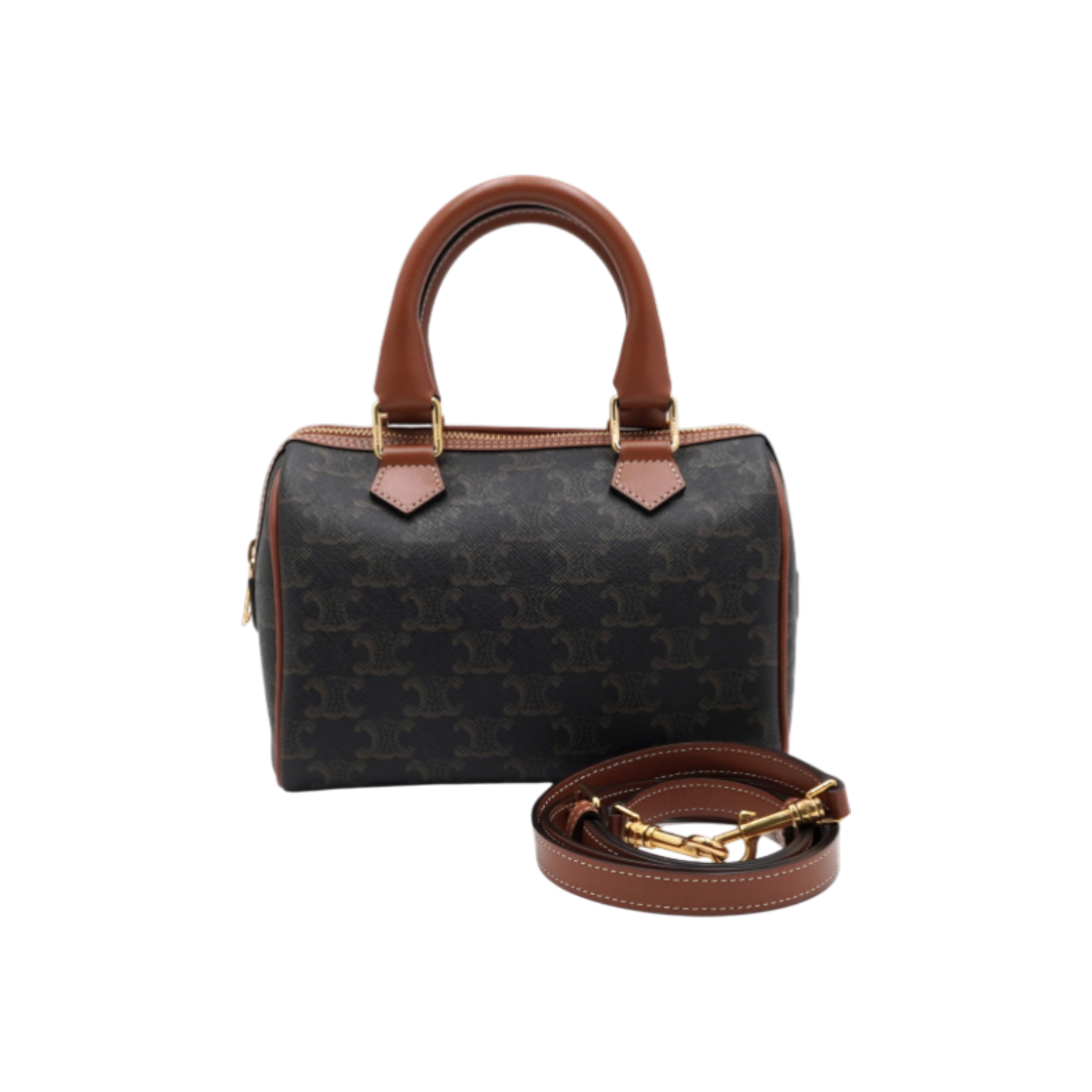 ITB36QWI6A4B Celine Triomphe Canvas Small Boston Tote Bag