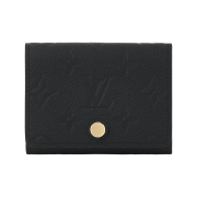 Louis Vuitton Business Card Holder Monogram Embossed Leather Black