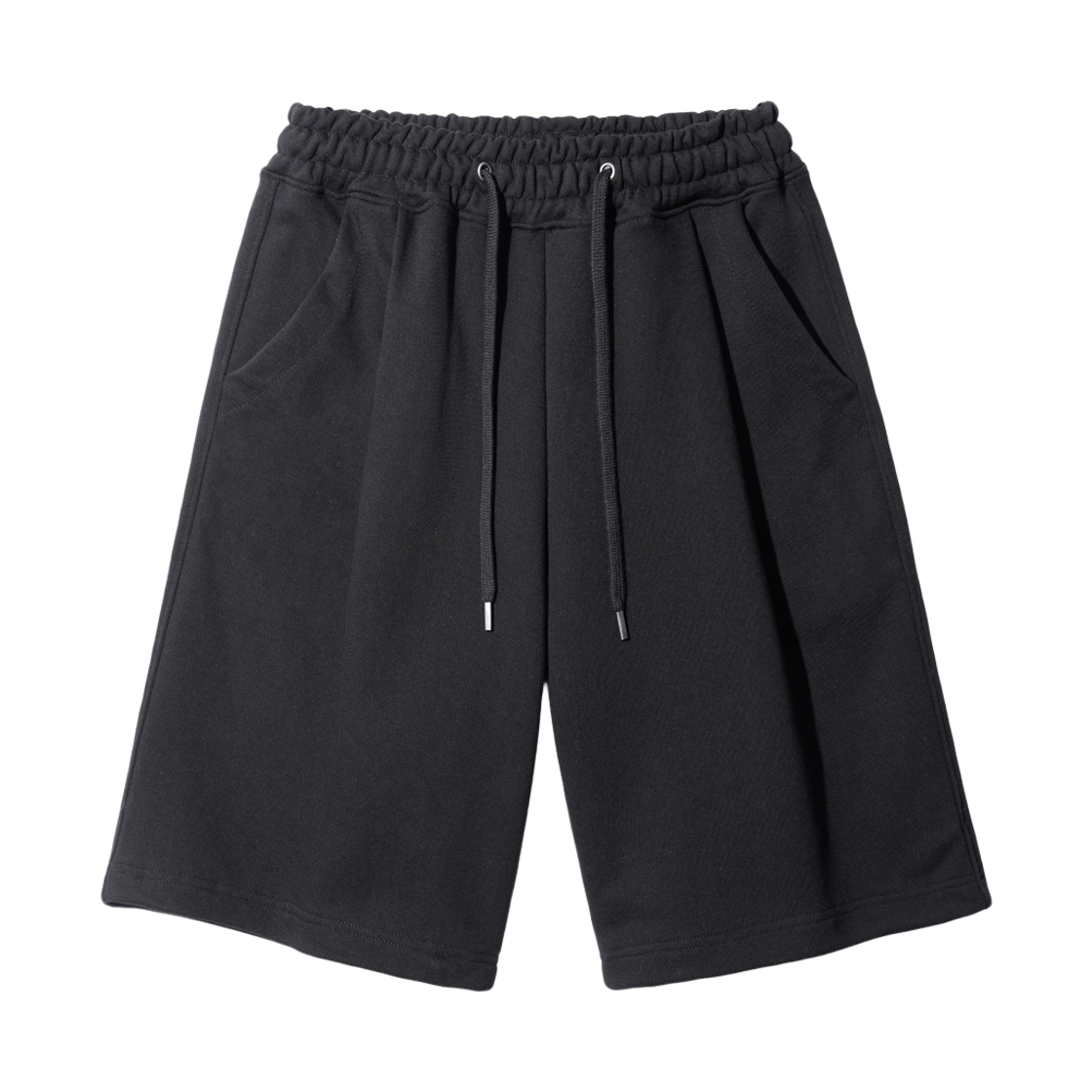 YKSP1451_black_291 FP142 Slack one tuck half pants black YKSP1451