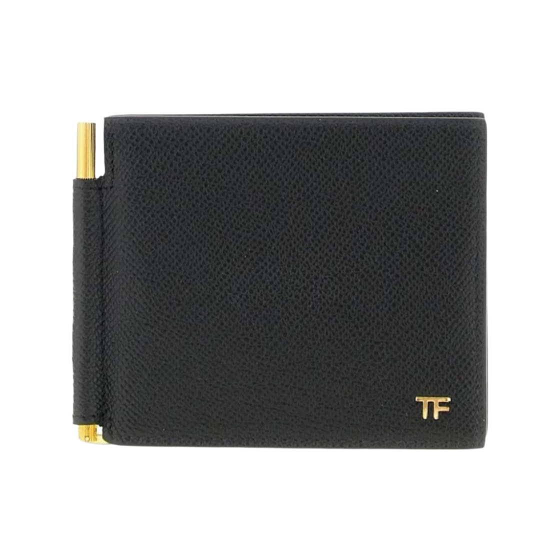 YM231-LCL081G-NAA Tom Ford Small Grain Leather Money Clip Wallet Black