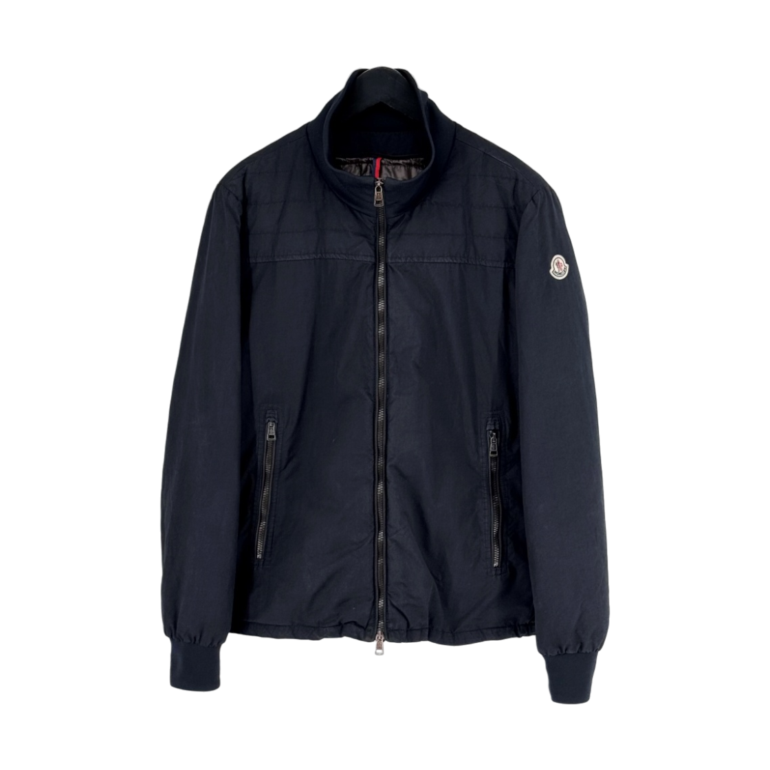 ITVKEN647HUM Moncler Navy Padded Zip Up Jacket