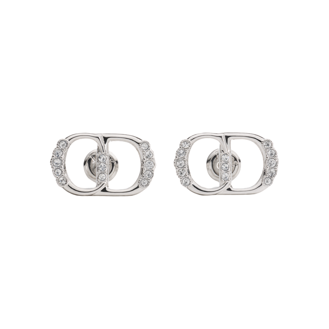 E5068WOMCY-D001 (W) Dior CD Perles Stud Earrings Silver Finish Metal & Crystals Silver