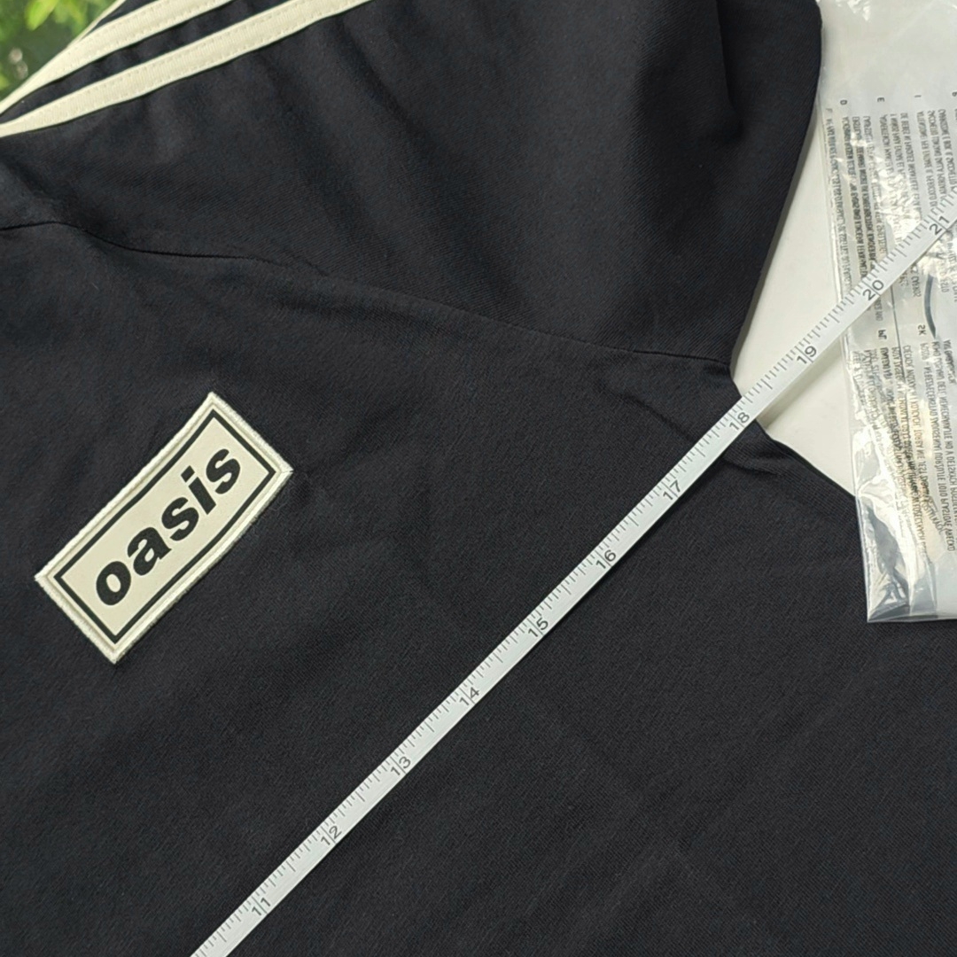 Adidas x Oasis Tour 3-Stripes T-Shirt Clear Sky Black - KR Sizing 착용 스타일