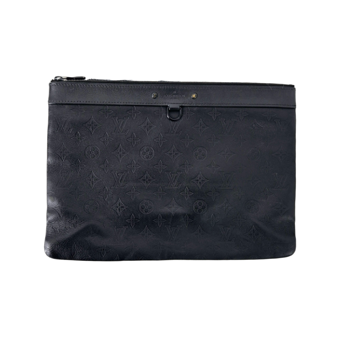 ITL7TQ9P5VIA Louis Vuitton Shadow Discovery Monogram Clutch Bag Black